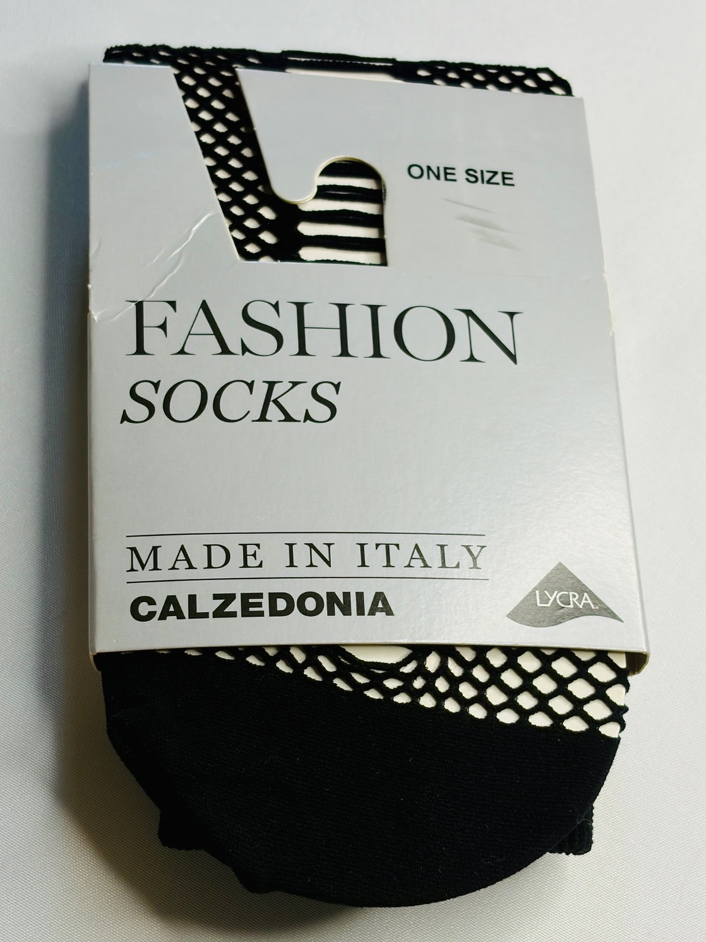 NWT VTG Y2K Calzedonia Black Fishnet Mesh Fashion Socks